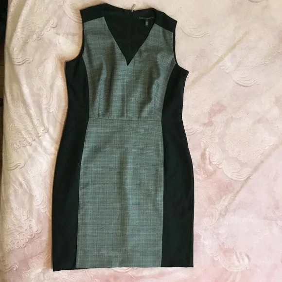White House Black Market  Bodycon dress back gray purble chic Sz 14 - Picture 3 of 10